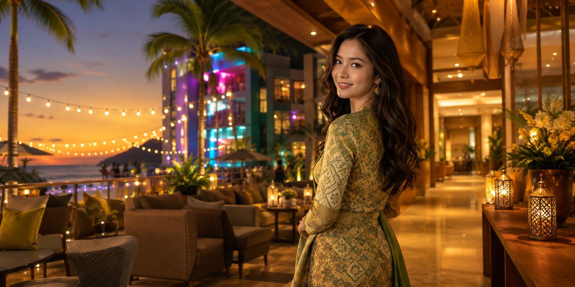 Suasana baccarat Hari Raya di Langkawi dengan dekorasi perayaan dan meja kasino langsung 51000